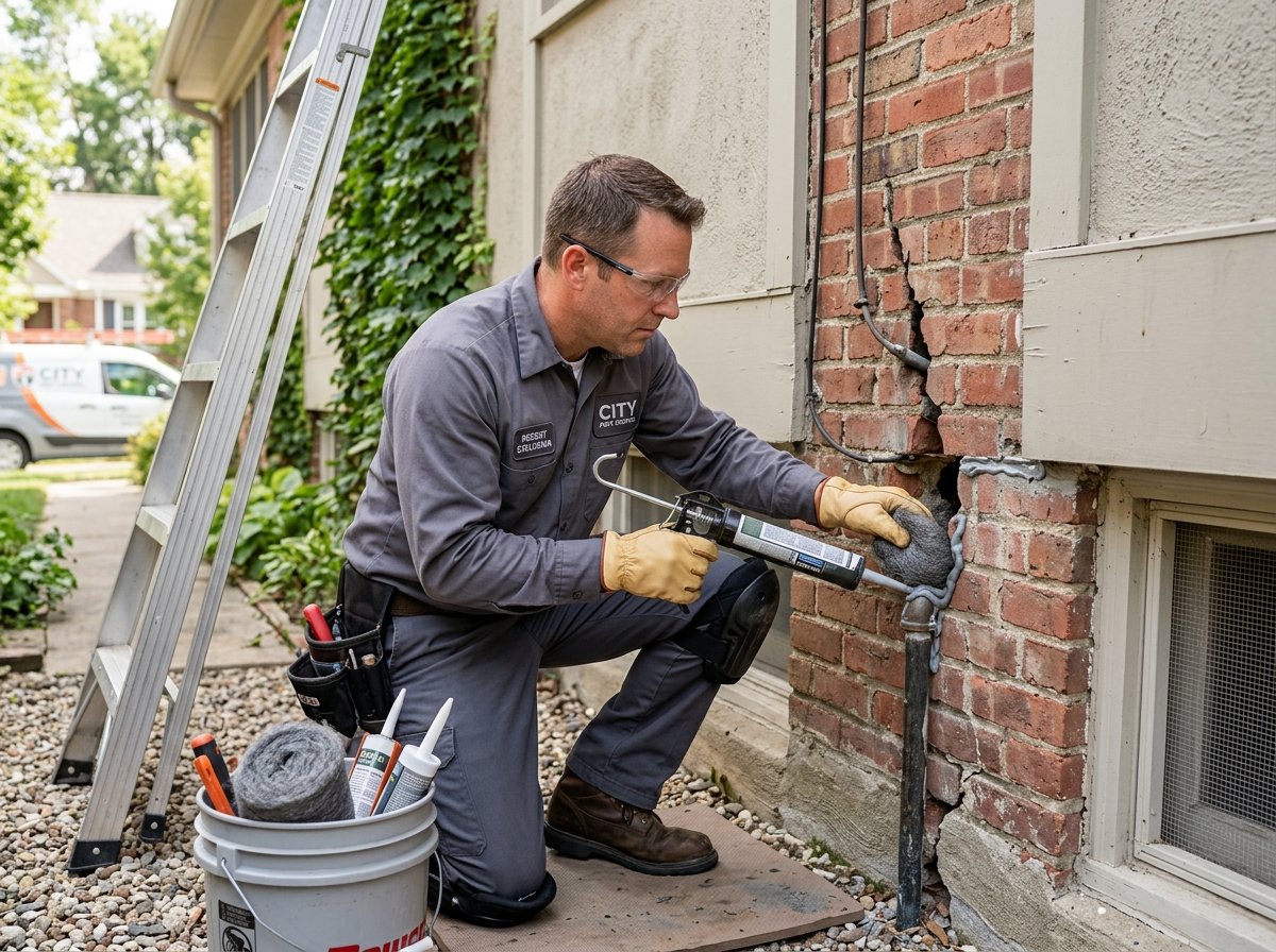 Rodent exclusion sealing entry points